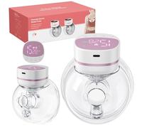 Electric Breast Pump 180ml Wearable Breast Pump Hands Free Breast Pump Portable Cordless Pump with 5 Modes & 15 Levels for Nursing Mums and Working Mothers (Pink)