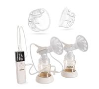 Electric Breast Pump Double Three Phase Hands Free - NENO Camino Pro | 2 collection trays each 240 ml, 2 bottles 150 ml, 7 reduction insert pairs, 19 suction levels, timer, memory, USB-C