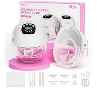 Electric Breast Pump, Portable Double Breast Pump, Handsfree, 4 Modes, 12 Levels, BPA-Free, Quiet & Lightweight, 24 mm with 19/21 mm Flange & Spare Parts, Ideal for New & Professional Mamas (Pack of 2