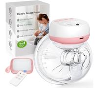 Electric Breast Pump Wearable, Remote Control Hands Free Breast Pump Portable for Mom, 3 Modes 12 Levels, BPA Free, Fit in Bra, Travel, Office