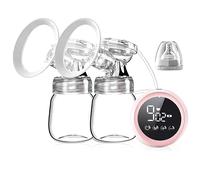 Electric Breast Pumps - Double Portable Breastfeeding Pump with 2 Modes 9 Levels, Dual Rechargeable Nursing Double Breast Milk Pump Massage with Touchscreen LED BPA Free