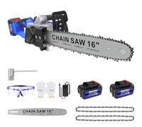 Electric Brushless Chainsaw, Cordless Chainsaw with Battery and Charger, Fuel Tank, Auto Chain Lubrication, 18000RPM, 13m/s Chain Speed, Top Handle Petrol Chain Saws for Tree Wood Branch Cutting