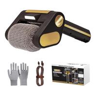 Electric Brushless Grill Cleaner, Cordless Electric Grill Cleaner with Led Light,BBQ Power Brush for Grill Cleaning,350 Rpm Bristle-Free Power Brush Dishwasher Safe (Gold)