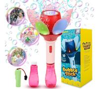 Electric Bubble Wand Blower for Kids, Handheld Lotus Bubble Wands, Water Bubble Ball Automatic Light Up Flower Bubble Wand Rechargeable Bubble Maker Toys Gift for Girl Boys Outdoor Party Wedding