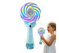 Electric Bubble Wand - Kids Bubble Wand,Changing Lights Windmill Lollipop Rechargeable Beach Game for Wedding Birthday Classroom Play Easter Carnival Outdoor