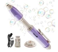 Electric Bubble Wand | Pen Shape Foam Blower with LED Light | Light Up Blow Bubble Wand | for Outdoor Pool Backyard Beach Park Lawn Garden Summer Wedding Party