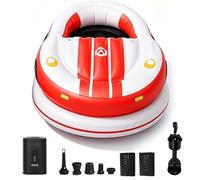 Electric Bumper Boat with Joystick Control for Pools and Calm Lakes Red