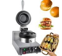 Electric Burger Machine, 1200W Commercial Hamburger Press, Adjustable Temperature 50-300℃, Non-Stick Pan, Precise Temperature Control, Double-Sided Heating