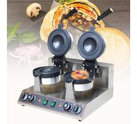 Electric Burger Machine, Commercial Burger Waffle Maker, 1300W Stainless Steel Electric Waffle Maker, 50-300℃ Temperature Control, for Home Kitchen, Breakfast,B