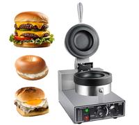 Electric Burger Maker Machine, 1200W Commercial Waffle Maker Non Stick Burger Machine, 50~300℃ Adjustable Temperature Non Stick Bread Donut Heating Machine, for Household & Commercial Use