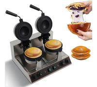 Electric Burger Press, Non-Stick Sandwich Grill with Adjustable Temp 50-300°C, for Panini, Steak, Ice Cream, Home & Commercial