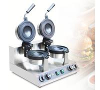 Electric Burger Press Waffle Maker, Commercial Non-Stick Double-Sided Cooker with Adjustable Temp 50-300℃(Dual)