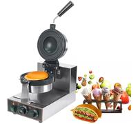 Electric Burger Waffle Maker, Electric Waffle Maker Machine Ice Cream Maker Hamburger Waffle Maker, Commercial Round Waffle Baking Machine 50~300℃ Home Use Adjustable Temperature,A