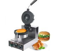 Electric Burger Waffle Maker, Ice Cream Sandwich Press Machine, Panini Press Machine Non-stick Plates, Time & Temperature Control for Bakeries, Restaurants,A