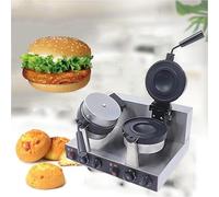 Electric Burger Waffle Maker, Stainless Steel Non-Stick, for Panini, Hamburger, Sandwich, Ice Cream Waffle Baking, Household & Commercial Use