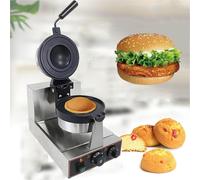 Electric Burger Waffle Maker, Stainless Steel Non-Stick, for Panini, Hamburger, Sandwich, Ice Cream Waffle Baking, Household & Commercial Use