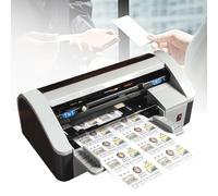 Electric Business Card Cutting Machine, Guillotine Paper Cutter, 5-15mm Adjustable Margin, 30-40 Sheets/Min, Self-Sharpening Blade