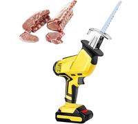 Electric Butcher Bone Saw Portable Durable Reciprocating Cutting Machine Commercial Home Handheld Cutter for Froze Meat,04,1 Battery