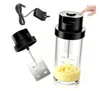 Electric Butter Churner & One-Touch Butter Maker Machine | 1.8 L glass jar and stainless steel paddle support visible countertop cream mixing