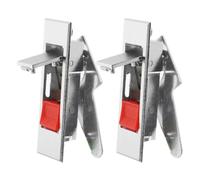 Electric Cabinet Push Button Lock for Panel Doors Red Zinc Alloy 2pcs | Drawer and Box Fit, Elegant Style, Versatile Use, Easy Installation, Replacement for Filing Cabinets