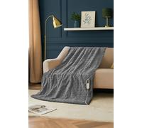 Electric Cable Knit Heated Throw Reversible Blanket Neo Grey 130cm x160cm
