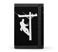 Electric Cable Lineman Men's Trifold Wallet Slim Minimalist ID Credit Holder