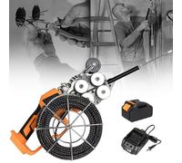 Electric Cable Puller and Threading Machine for Electricians, Automatic Wire Pulling Tool for Concealed Pipes, Includes 2 Batteries