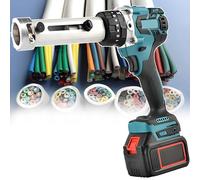 Electric Cable Stripper Machine - Dual Battery Wire Stripping Tool, 2-Speed Adjustment, LED Lighting for Professional Electricians, Includes 20 Bushings