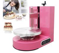 Electric Cake Cream Spreading Coating Filling Machine Automatic Cake Bread Cream Spreader Smoothing Machine,4-12inch Baking Birthday Cake Decoration Tools Electrical Rotating Adjustable (Pink)