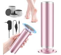 Electric Callus Remover - Callus Removal Foot Adjustable Speed Callus Remover Electric with 60 Pieces Replacement Sanding Pads for Cracked Heels, Calluses (Pink M-01)