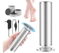 Electric Callus Remover - Callus Removal Foot Adjustable Speed Callus Remover Electric with 60 Pieces Replacement Sanding Pads for Cracked Heels, Calluses (Silver M-01)
