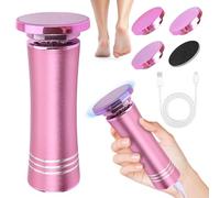 Electric Callus Remover, Callus Removal Foot Electric Set with Waterproof, 6 Sanding Attachments, 4 Grinding Head Types, Waterproof for Cracked Heels, Dead Callus Removal, Pink