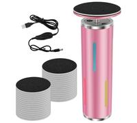 Electric Callus Remover, Callus Remover with 60 Pcs Replacement Sandpapers, Electronic Foot File with Adjustable Speed, Pedicure for Dead Skin (Pink)