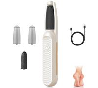 Electric Callus Remover, Electric Callus Remover Feet, Comes with USB Charging Cable, 4 Interchangeable Foot Files, Pedicure Set, Foot Care, Electric, 3 Speeds, White