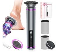 Electric Callus Remover for Feet, 3 Speeds Electric Foot Callus Remover with Powerful Brushless Motor, 2600mAh Runs for 7Hours, Washable Nano Glass Head, 60 Pcs Sandpaper Discs, Gift for Women & Men