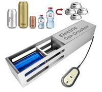 Electric Can Crusher for Recycling, Automatic Free Standing for 160~500ml Cans & 250~350ml Plastic Water Bottles, Metal Casing, Fast Operation