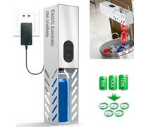 Electric Can Crusher for Recycling, Wall Mounted Automatic Smasher for 12oz to 16oz Aluminum Soda, Beer, Seltzer Cans - Efficient Can Recycling Solution