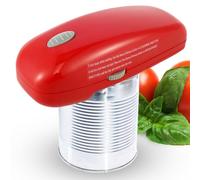 Electric Can Opener Automatic Can Opener Hands Free Electric Tin Opener One Touch Switch Portable Can Opener Battery Powered Tin Opener for Kitchen Chef Kids Seniors(Red)