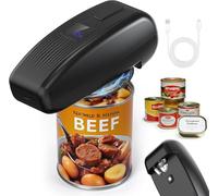 Electric Can Opener Automatic Intelligent Electric Can Opener Rechargeable Electric Tin Opener for All Can Sizes One Touch Automatic Can Opener Easy Electric Can Openers for Seniors, Arthritic -Black