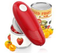 Electric Can Opener, Food Safe Automatic Can Opener with Smooth Edge, Open Your Cans with A Simple Press of Button, Can Opener Electric Kitchen Gifts for Seniors and Arthritis (Red)