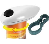 Electric Can Opener Jar Automatic Openers with Magnet Lid Pick Up Smooth Edge Safe ABS Alloy Steel Battery Operated Easy Push Button Ideal for Seniors Arthritis Weak Hands Chefs