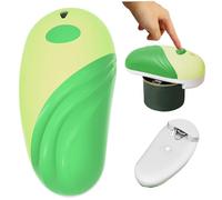 Electric Can Opener Jar Opener for Any Can Sizes Hand Free Food-Safe Automatic Can Opener Portable Battery Operated Can Openers with Smooth Edge Green