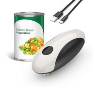 Electric Can Opener, One Touch Button Automatic Can Opener, Electric Tin Openers for Arthritic Hands, Smooth Edge, Food-Safe, Side Cut Opener（Black）
