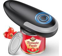 Electric Can Opener, One Touch Electric Tin Opener with Smooth Edgeand Without Hurting Hands, Safe to Use Kitchen Gadgets Automatic Can Opener for Seniors, Arthritis and Chef (Black)