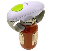 Electric Can Opener, Portable Jar Bottle -One Touch Automatic Opening Kitchen Gadget Tool Battery Operated Hands-Free for Seniors Arthritis Arthritic Eliminate Hand Pain, White