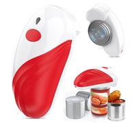 Electric Can Opener, Rechargeable and USB Cable Automatic Can Opener with One-Touch Operation,Safe for All Can Sizes Kitchen Gadget Can Openers for Seniors, Arthritis and Mum (Red)
