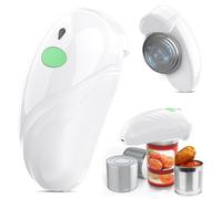 Electric Can Opener, Rechargeable and USB Cable Automatic Can Opener with One-Touch Operation,Safe for All Can Sizes Kitchen Gadget Can Openers for Seniors, Arthritis and Mum (White)