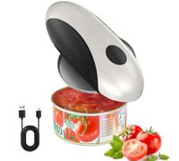 Electric Can Opener, USB Rechargeable Electric Jar Opener Kitchen Gadget, One-Touch Automatic Operation, Battery Operated Can Opener with Smooth Edge for Seniors