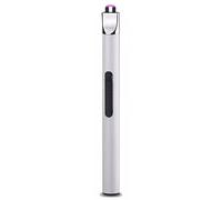 Electric Candle Lighter USB Rechargeable Long Reach Flameless Arc Lighter Windproof Electric Lighters for BBQ, Camping, Candles, Gifts for Women Men (White)
