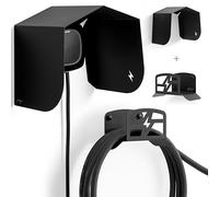 Electric Car Charger Cover, Roof, Protector, Awning, Accessory, Tent, Protection Kit, Shelter, Awning, Structure, Shed, Stand (Black Roof + Large EV Cable Holder)